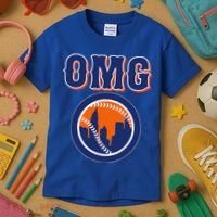 Funny Says Omg Baseball Lovers Omg Baseball Kids T-Shirt thumb 3
