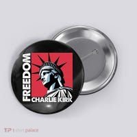 Freedom Statue Of Liberty Charlie Kirk Memorial Button thumb 0
