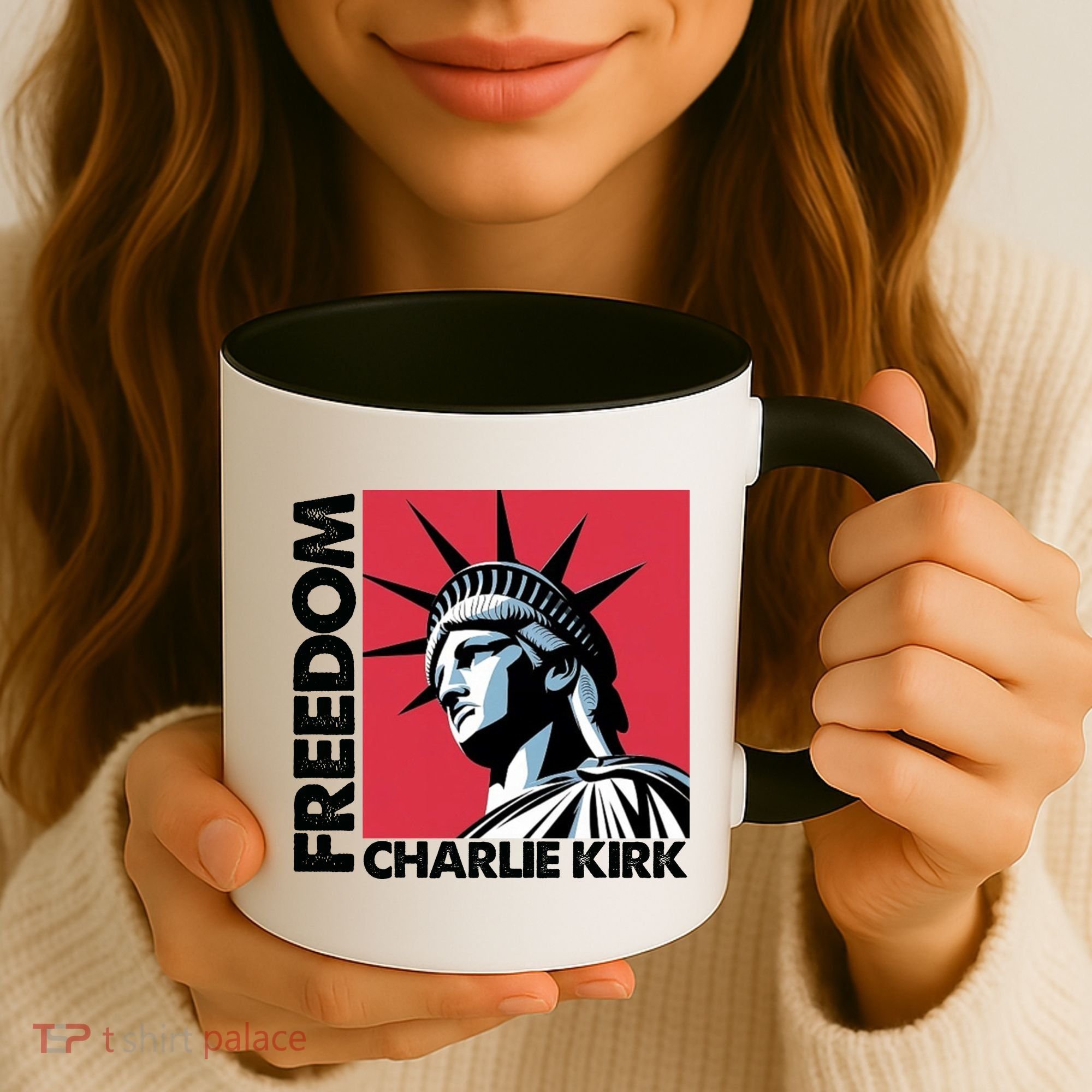 Freedom Statue Of Liberty Charlie Kirk Memorial Coffee Mug