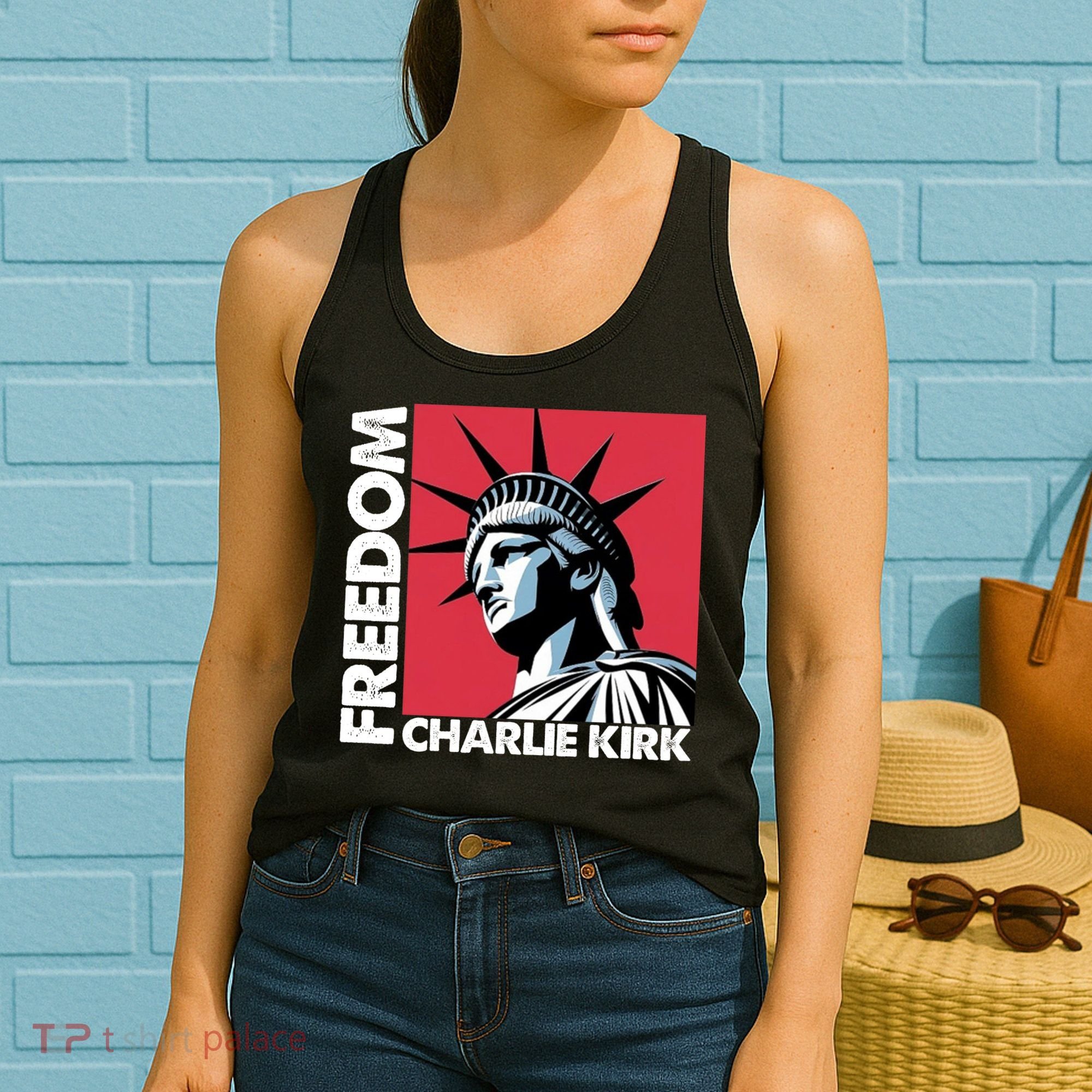 Freedom Statue Of Liberty Charlie Kirk Memorial Women's Tank Top
