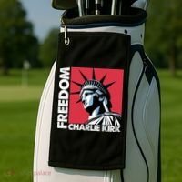 Freedom Statue Of Liberty Charlie Kirk Memorial Golf Towel thumb 2