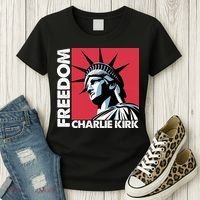 Freedom Statue Of Liberty Charlie Kirk Memorial Women's T-Shirt thumb 3