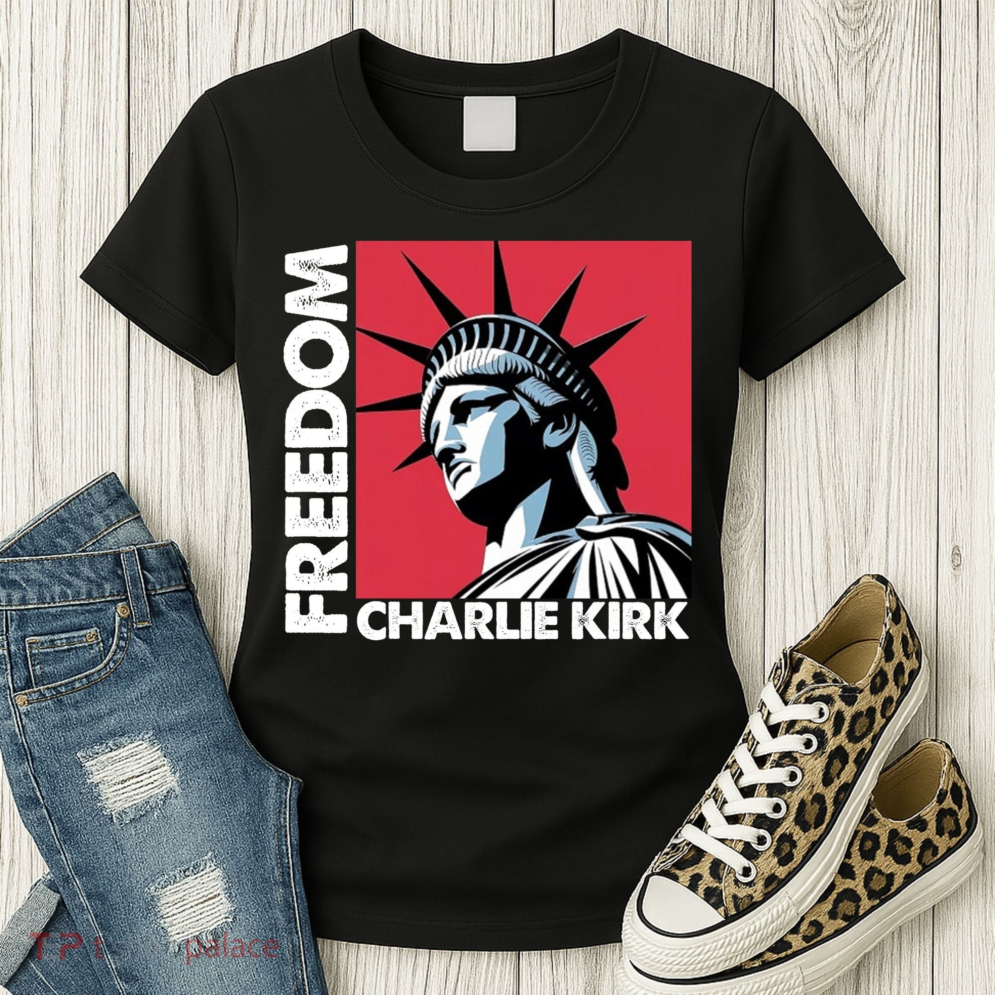 Freedom Statue Of Liberty Charlie Kirk Memorial Women's T-Shirt