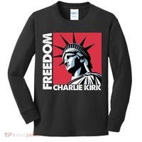 Freedom Statue Of Liberty Charlie Kirk Memorial Kids Long Sleeve Shirt thumb 0