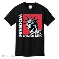 Freedom Statue Of Liberty Charlie Kirk Memorial Kids T-Shirt thumb 0