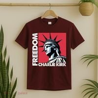 Freedom Statue Of Liberty Charlie Kirk Memorial T-Shirt thumb 2