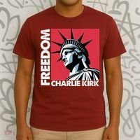 Freedom Statue Of Liberty Charlie Kirk Memorial T-Shirt thumb 3