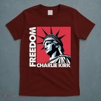 Freedom Statue Of Liberty Charlie Kirk Memorial T-Shirt thumb 5
