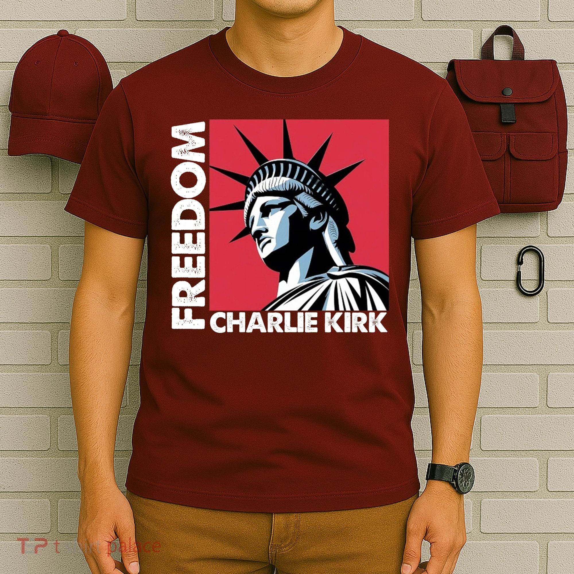 Freedom Statue Of Liberty Charlie Kirk Memorial T-Shirt