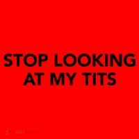 Funny Saying Outfits Stop Looking At My Tits Best Costume Cute Gift Santa Hat thumb 1