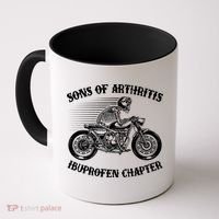 Funny Sons Of Arthritis Ibuprofen Chapter Skeleton Motorcycle Coffee Mug thumb 0