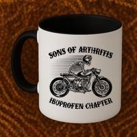 Funny Sons Of Arthritis Ibuprofen Chapter Skeleton Motorcycle Coffee Mug thumb 2