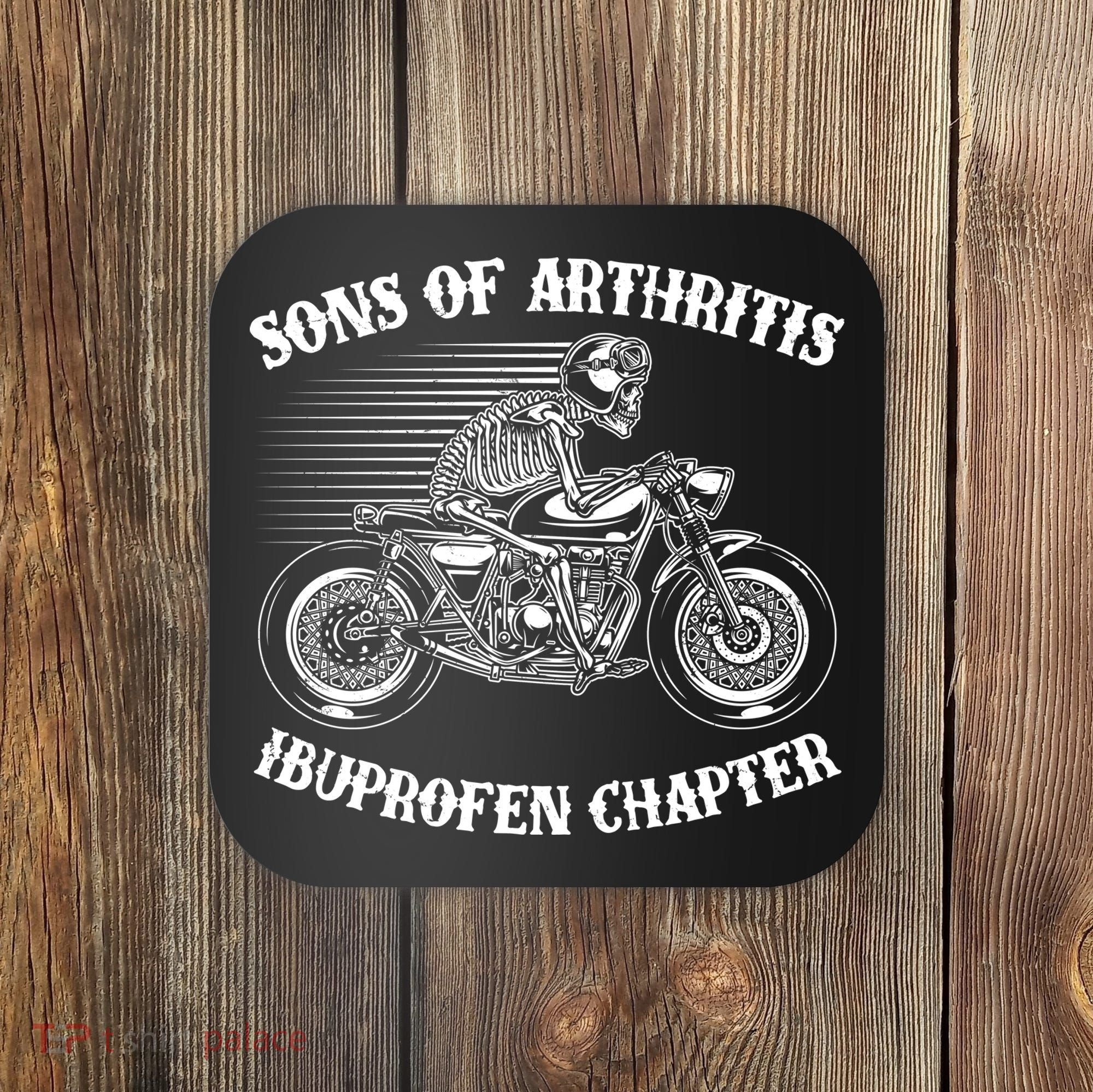 Funny Sons Of Arthritis Ibuprofen Chapter Skeleton Motorcycle Coaster