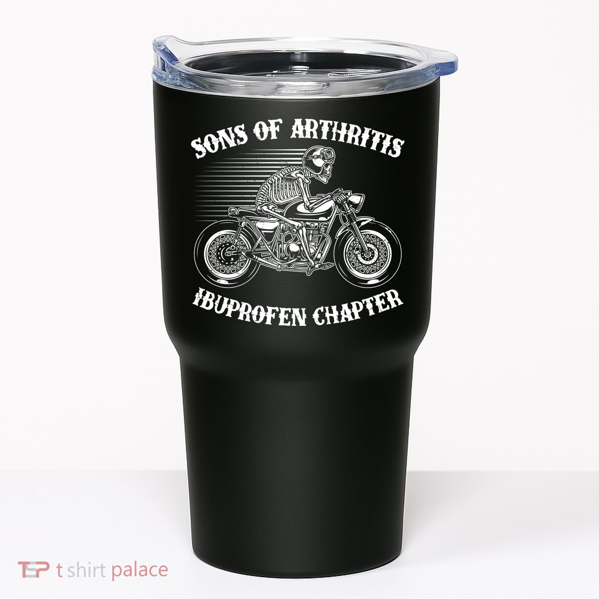 Funny Sons Of Arthritis Ibuprofen Chapter Skeleton Motorcycle Tumbler