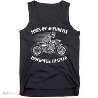 Funny Sons Of Arthritis Ibuprofen Chapter Skeleton Motorcycle Tank Top thumb 0