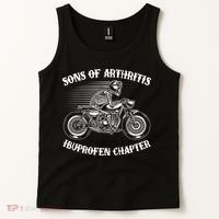 Funny Sons Of Arthritis Ibuprofen Chapter Skeleton Motorcycle Tank Top thumb 2