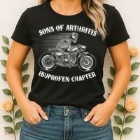 Funny Sons Of Arthritis Ibuprofen Chapter Skeleton Motorcycle Women's T-Shirt thumb 2