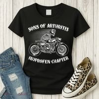 Funny Sons Of Arthritis Ibuprofen Chapter Skeleton Motorcycle Women's T-Shirt thumb 3