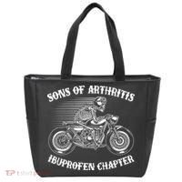 Funny Sons Of Arthritis Ibuprofen Chapter Skeleton Motorcycle Tote Bag thumb 0