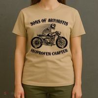 Funny Sons Of Arthritis Ibuprofen Chapter Skeleton Motorcycle T-Shirt thumb 4