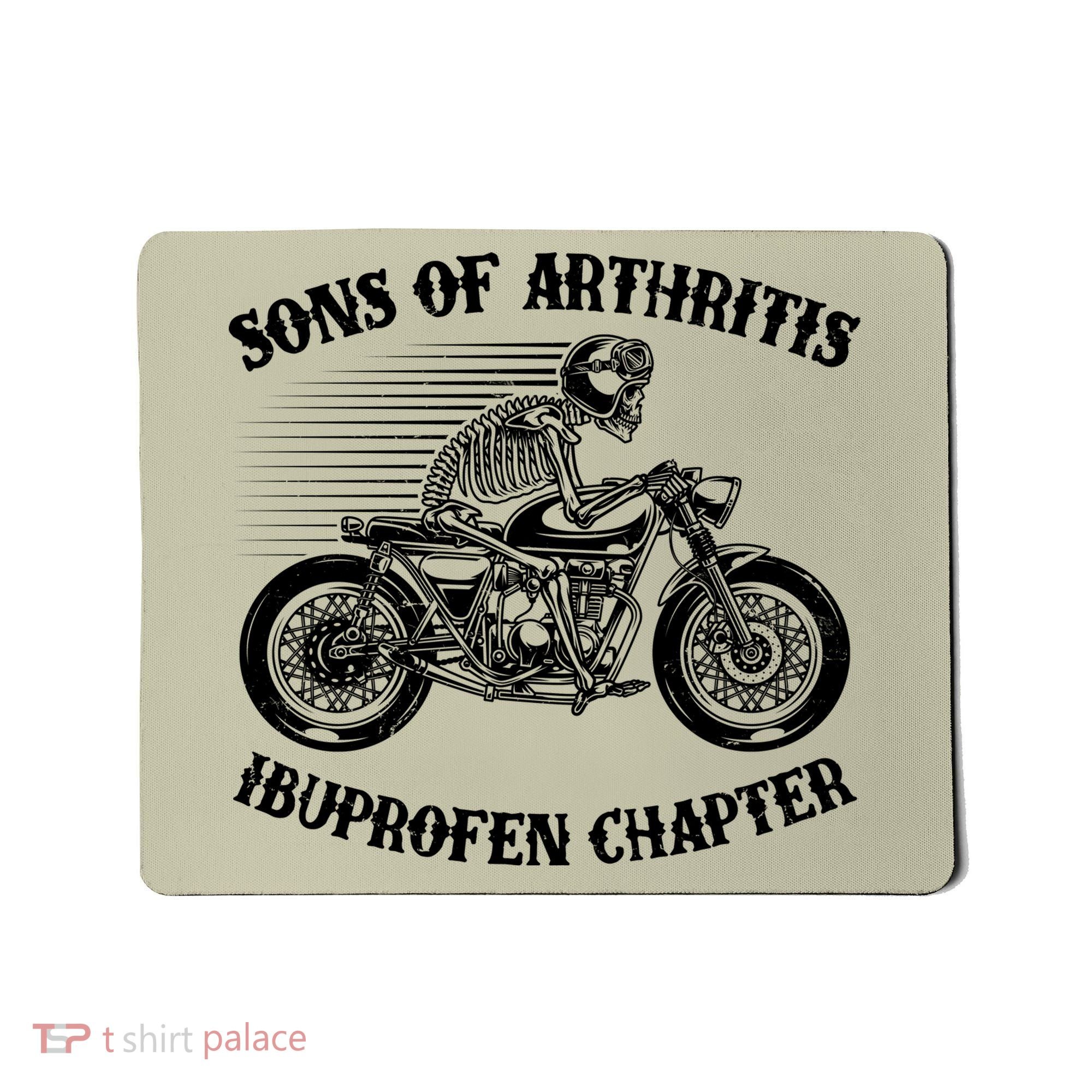Funny Sons Of Arthritis Ibuprofen Chapter Skeleton Motorcycle Mousepad