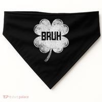 Funny St Patricks Day Bruh Meme Shamrock USA-Made Doggie Bandana thumb 0