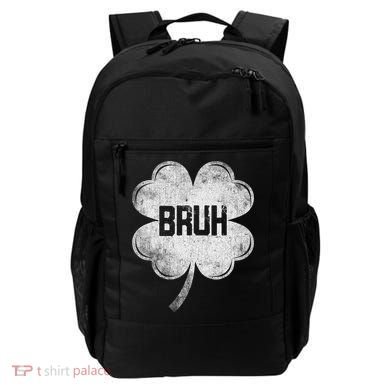 Funny St Patricks Day Bruh Meme Shamrock Backpack