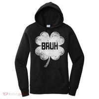 Funny St Patricks Day Bruh Meme Shamrock Women's Hoodie thumb 0