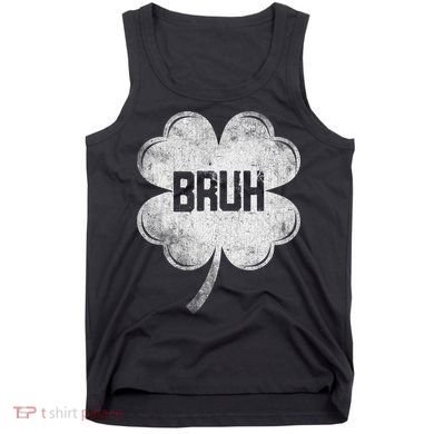 Funny St Patricks Day Bruh Meme Shamrock Tank Top