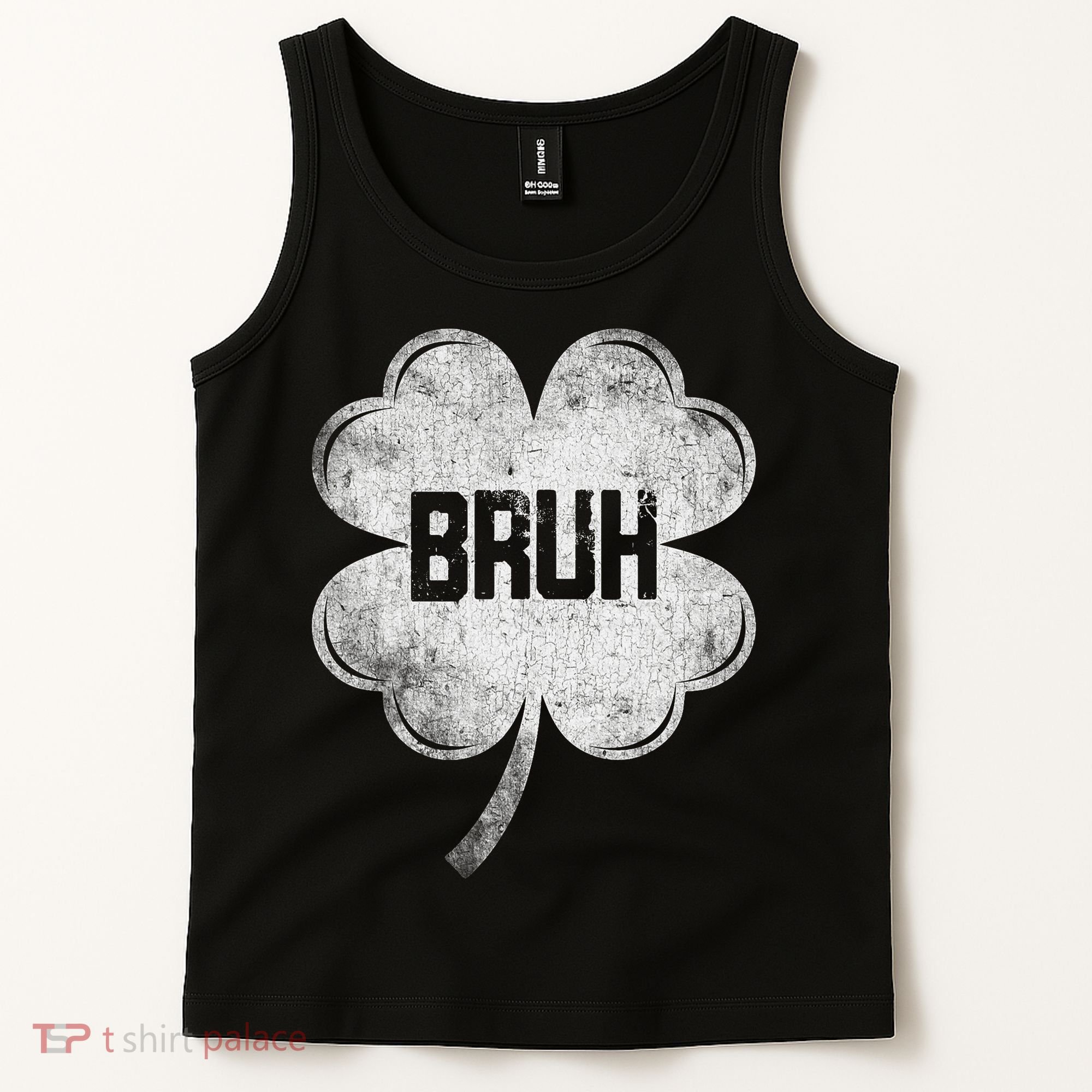 Funny St Patricks Day Bruh Meme Shamrock Tank Top
