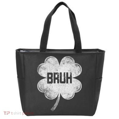 Funny St Patricks Day Bruh Meme Shamrock Tote Bag