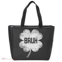 Funny St Patricks Day Bruh Meme Shamrock Tote Bag thumb 0