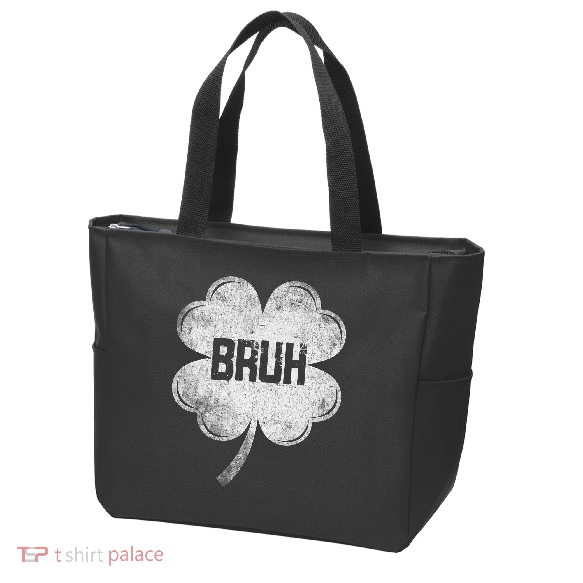 Funny St Patricks Day Bruh Meme Shamrock Tote Bag