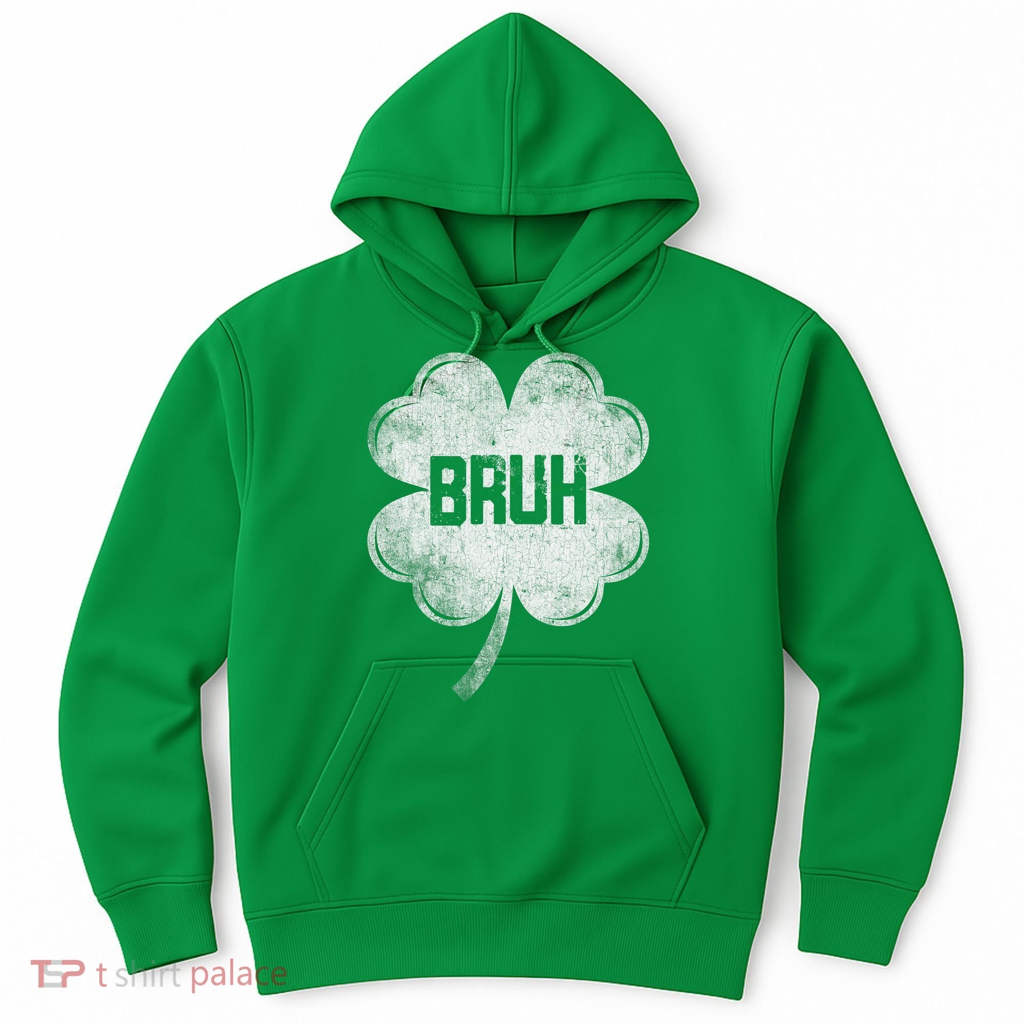 Funny St Patricks Day Bruh Meme Shamrock Hoodie