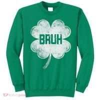 Funny St Patricks Day Bruh Meme Shamrock Sweatshirt thumb 0
