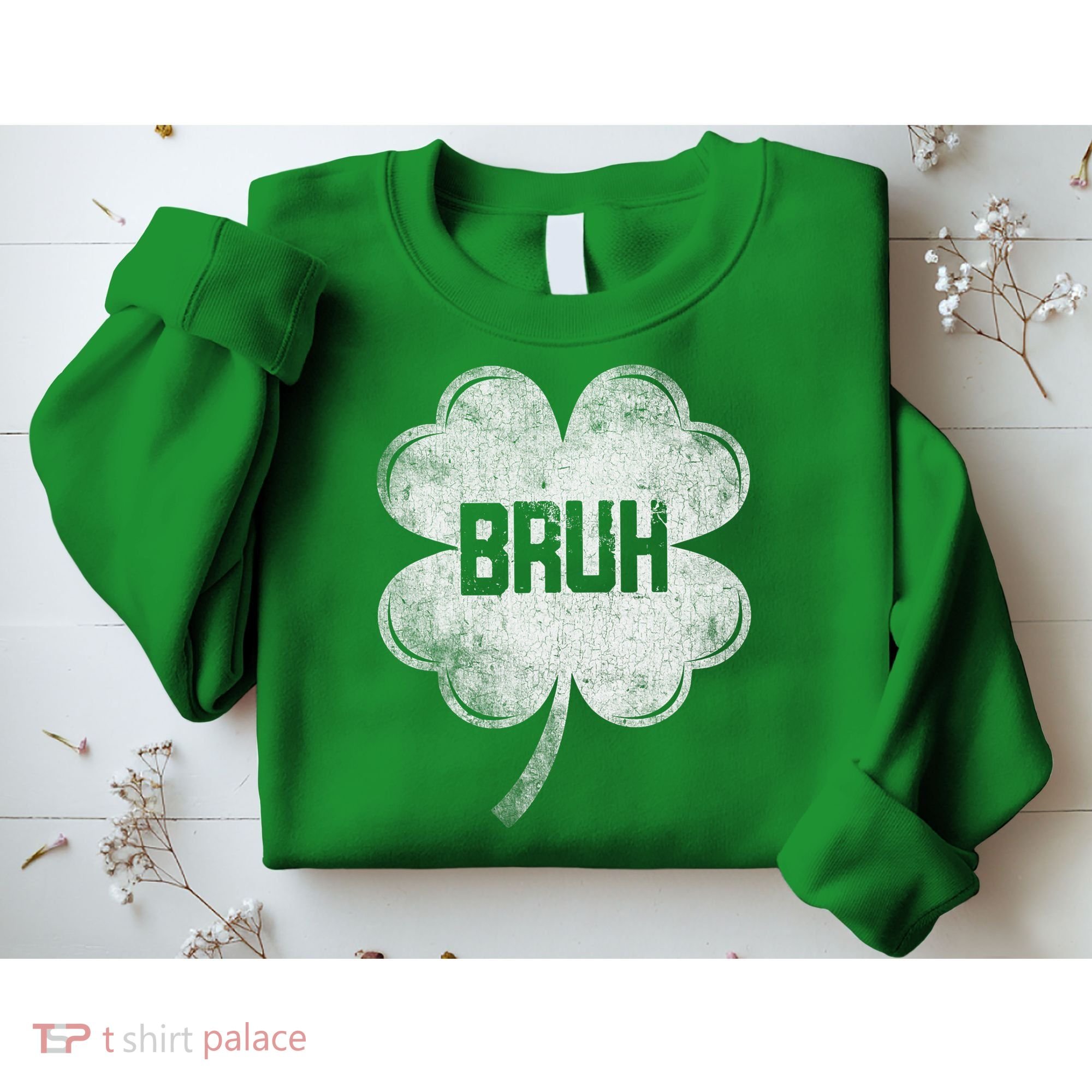 Funny St Patricks Day Bruh Meme Shamrock Sweatshirt