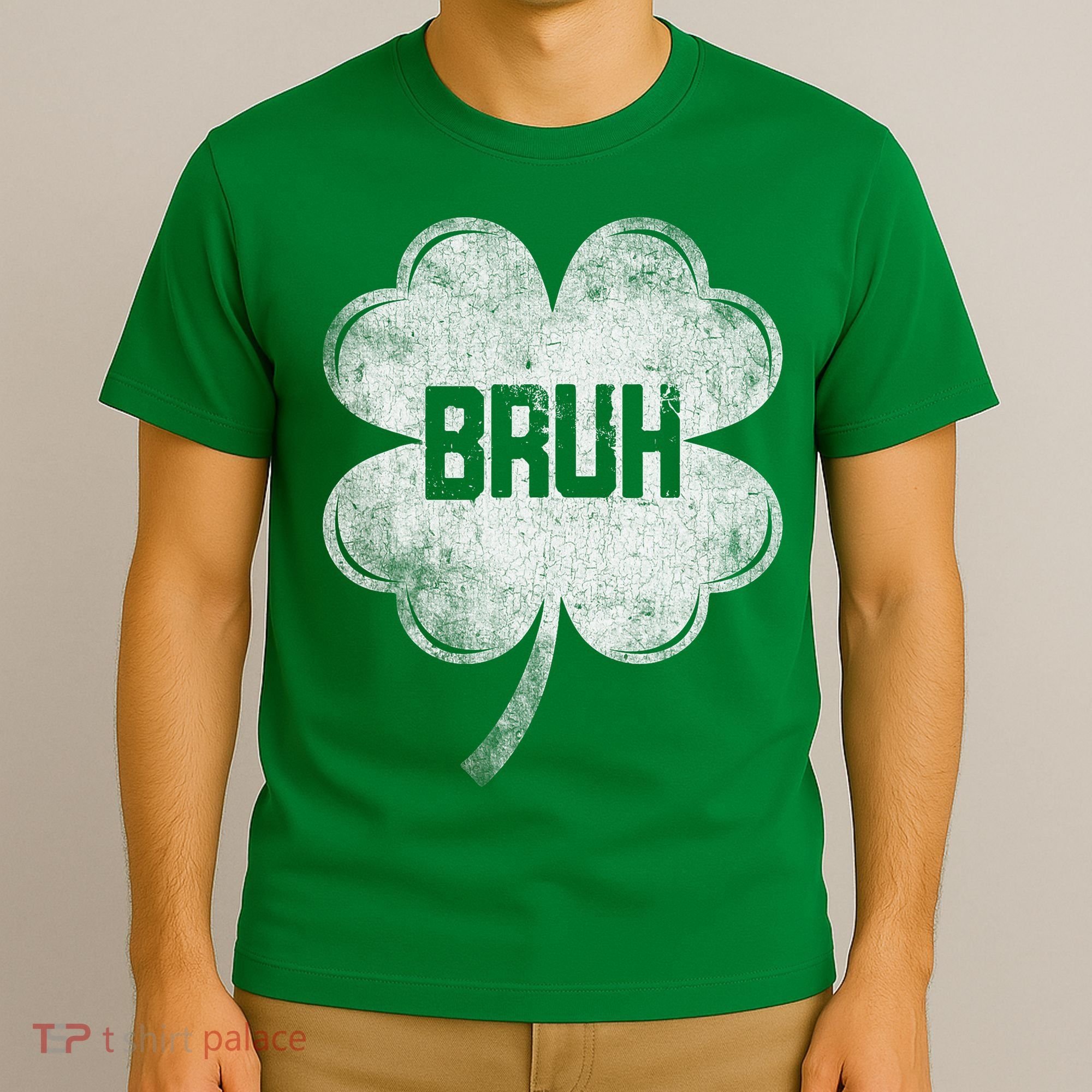 Funny St Patricks Day Bruh Meme Shamrock T-Shirt
