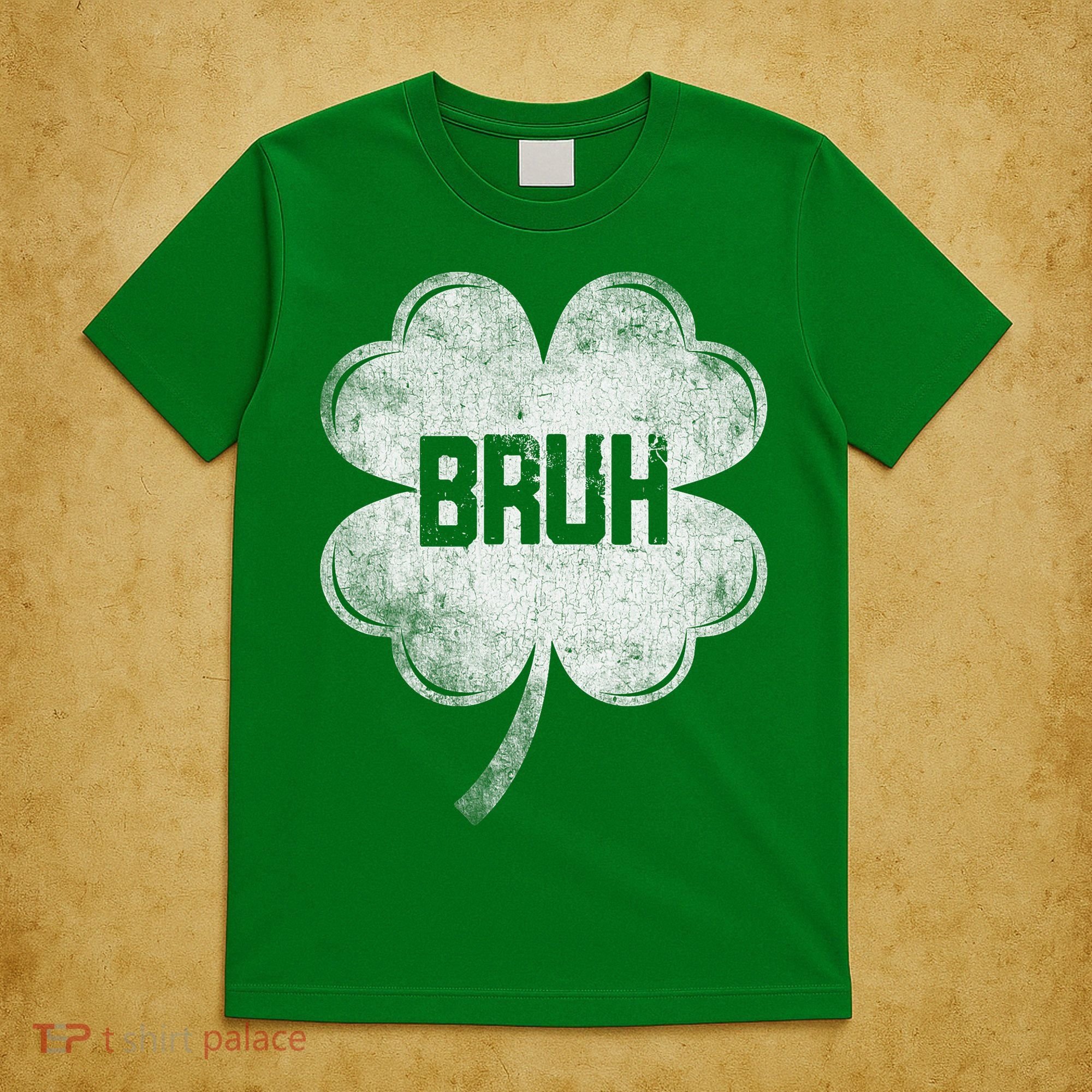 Funny St Patricks Day Bruh Meme Shamrock T-Shirt