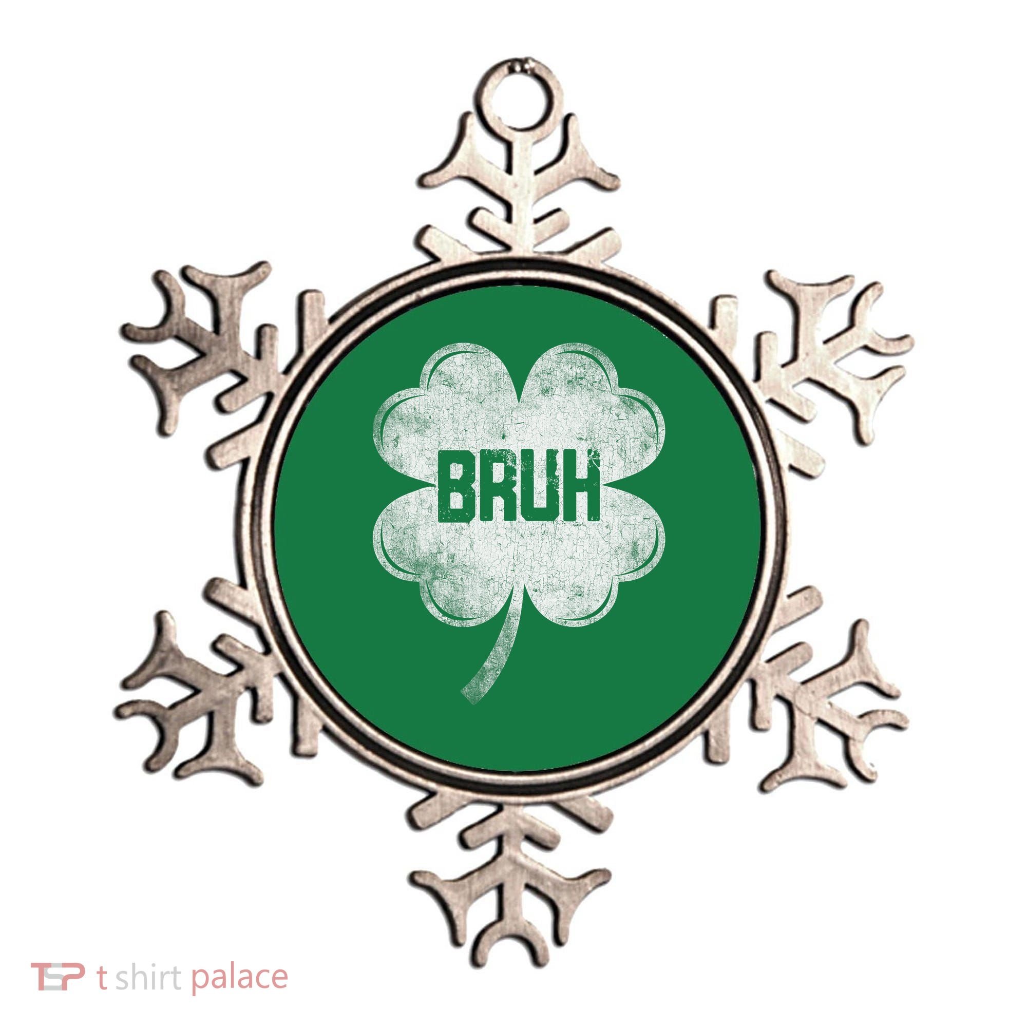 Funny St Patricks Day Bruh Meme Shamrock Ornament