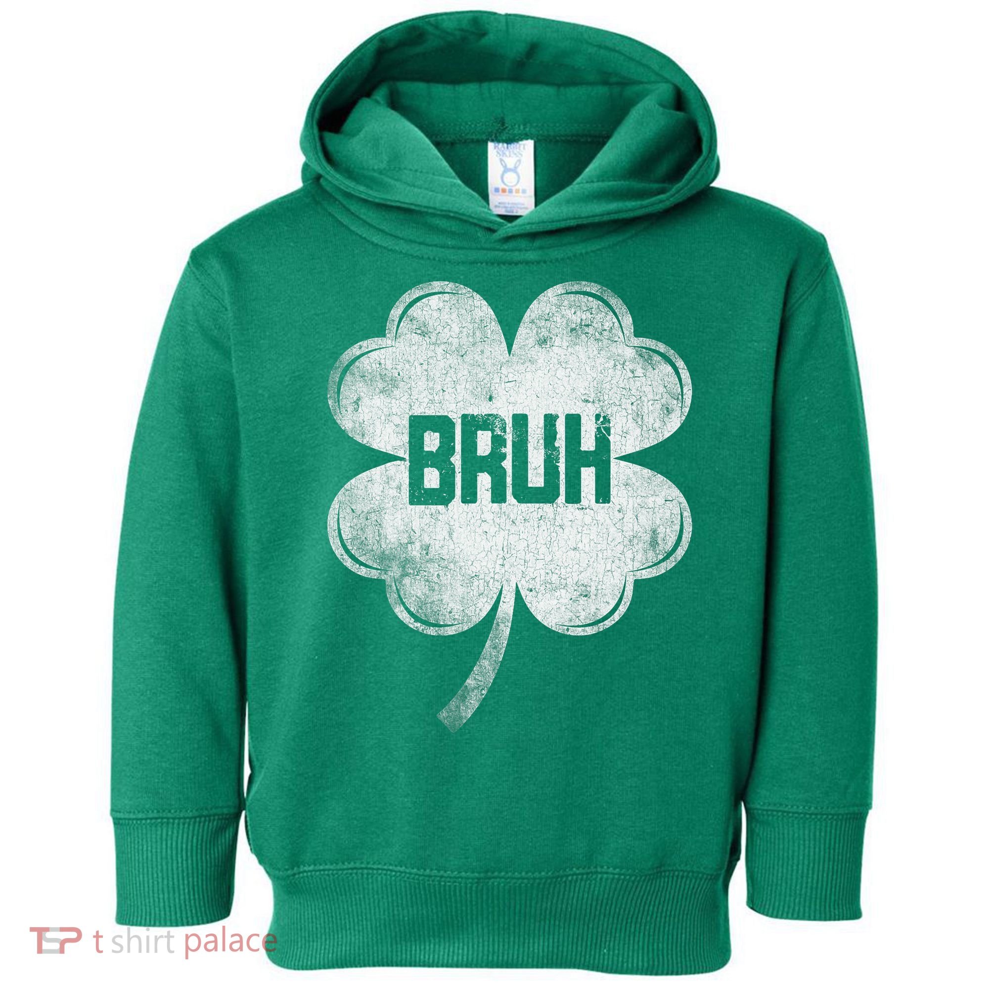 Funny St Patricks Day Bruh Meme Shamrock Toddler Hoodie