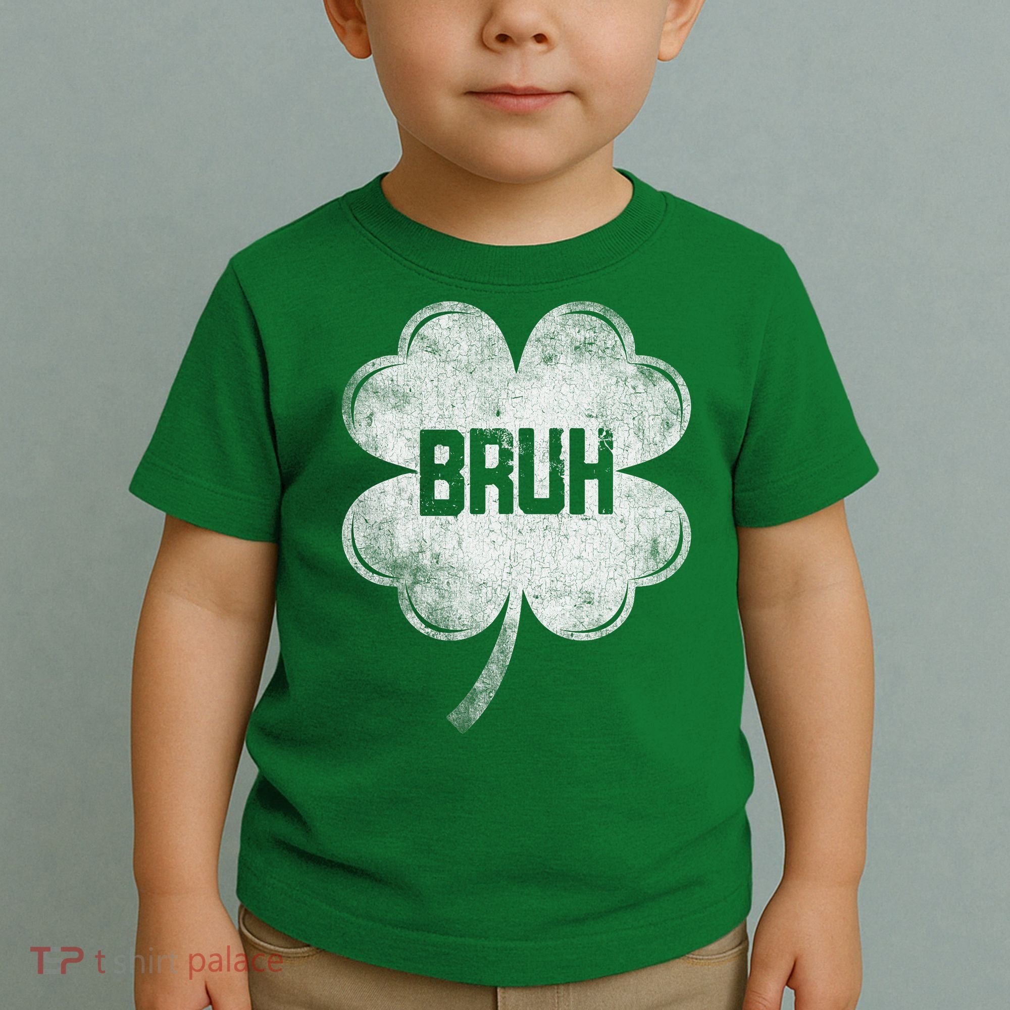 Funny St Patricks Day Bruh Meme Shamrock Toddler T-Shirt