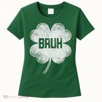 Funny St Patricks Day Bruh Meme Shamrock Women's T-Shirt thumb 0