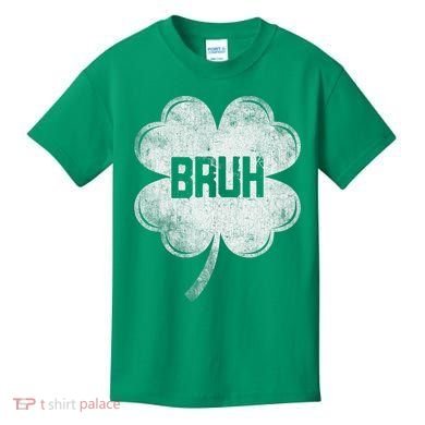 Funny St Patricks Day Bruh Meme Shamrock Kids T-Shirt