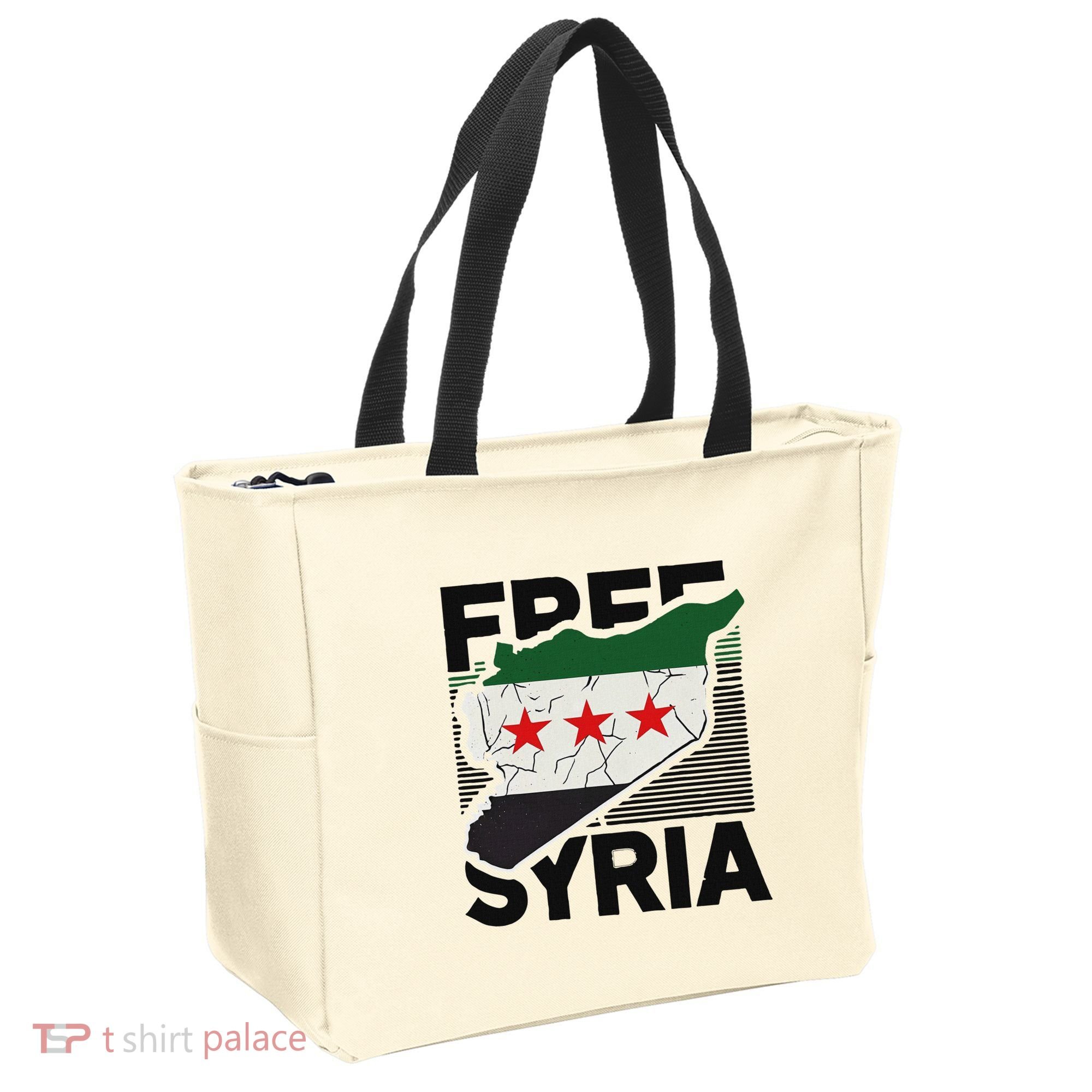 Free Syria Patriotic Syrian Flag Tote Bag