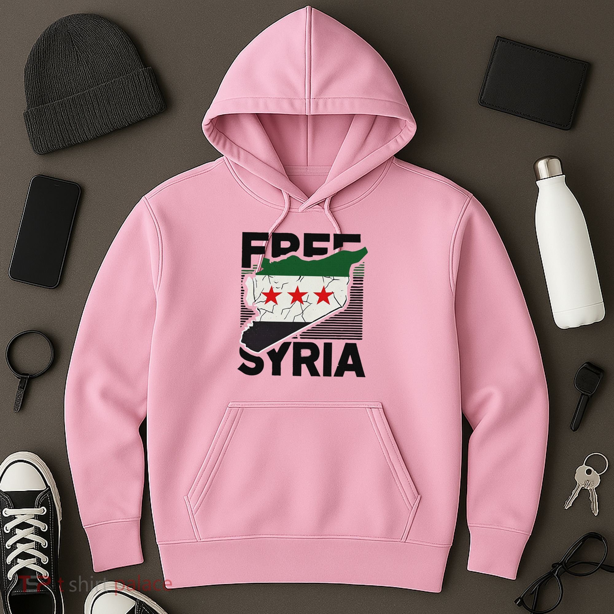 Free Syria Patriotic Syrian Flag Hoodie