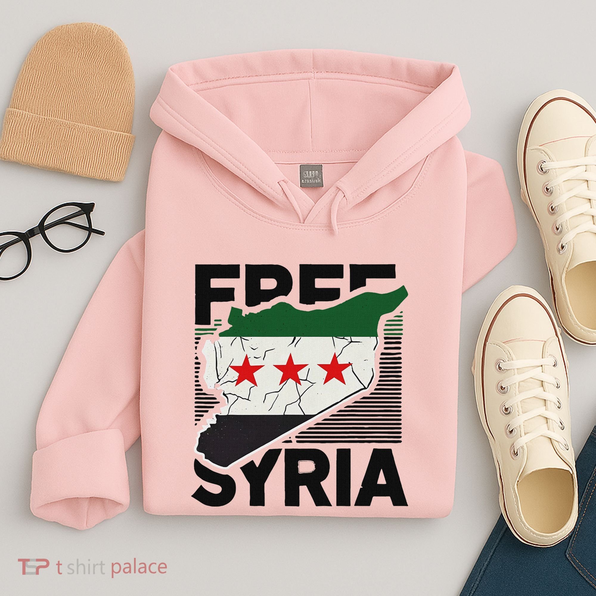 Free Syria Patriotic Syrian Flag Hoodie
