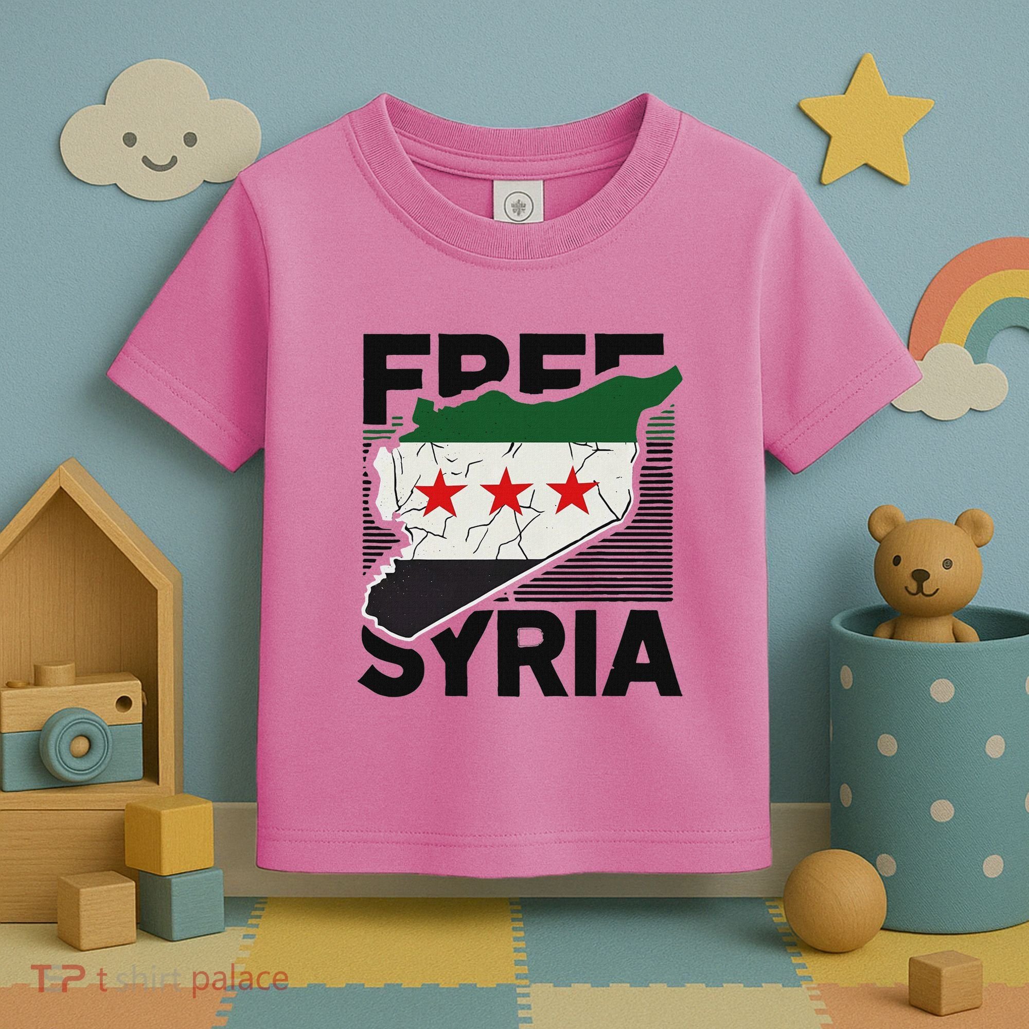 Free Syria Patriotic Syrian Flag Toddler T-Shirt