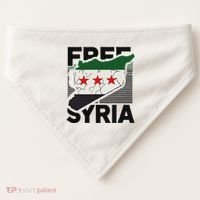 Free Syria Patriotic Syrian Flag USA-Made Doggie Bandana thumb 0