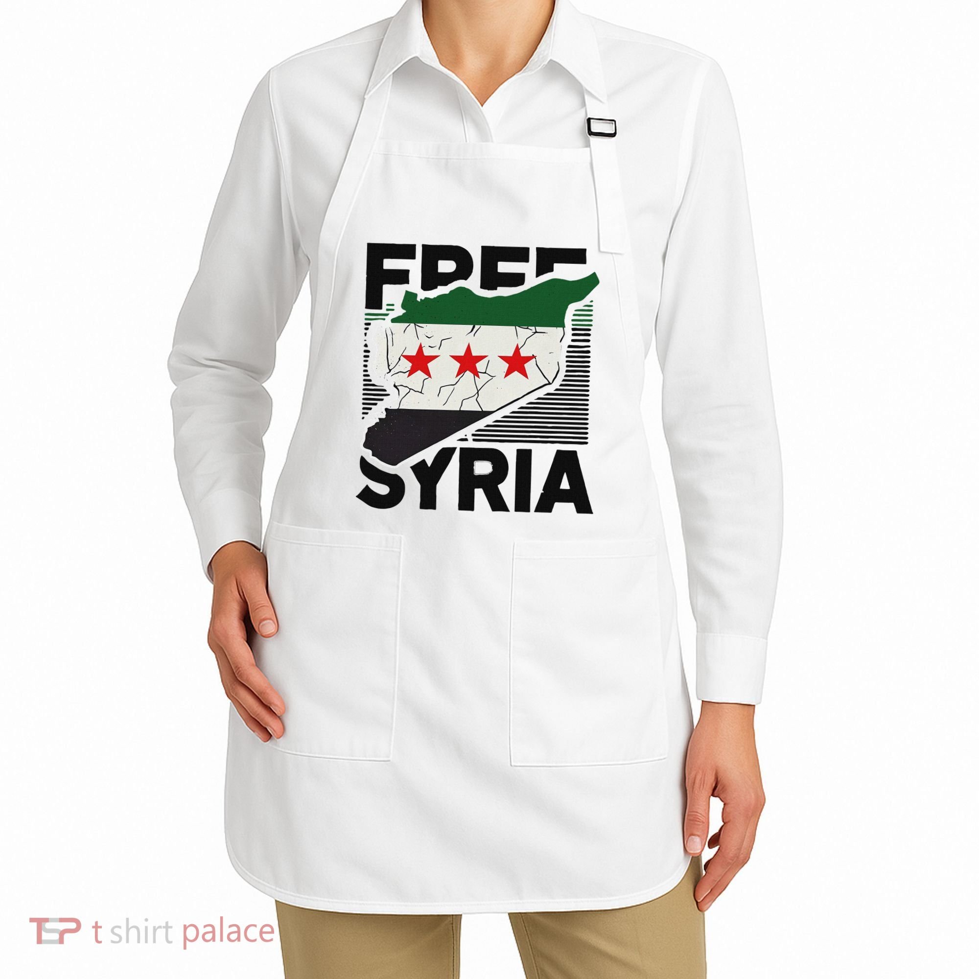 Free Syria Patriotic Syrian Flag Apron