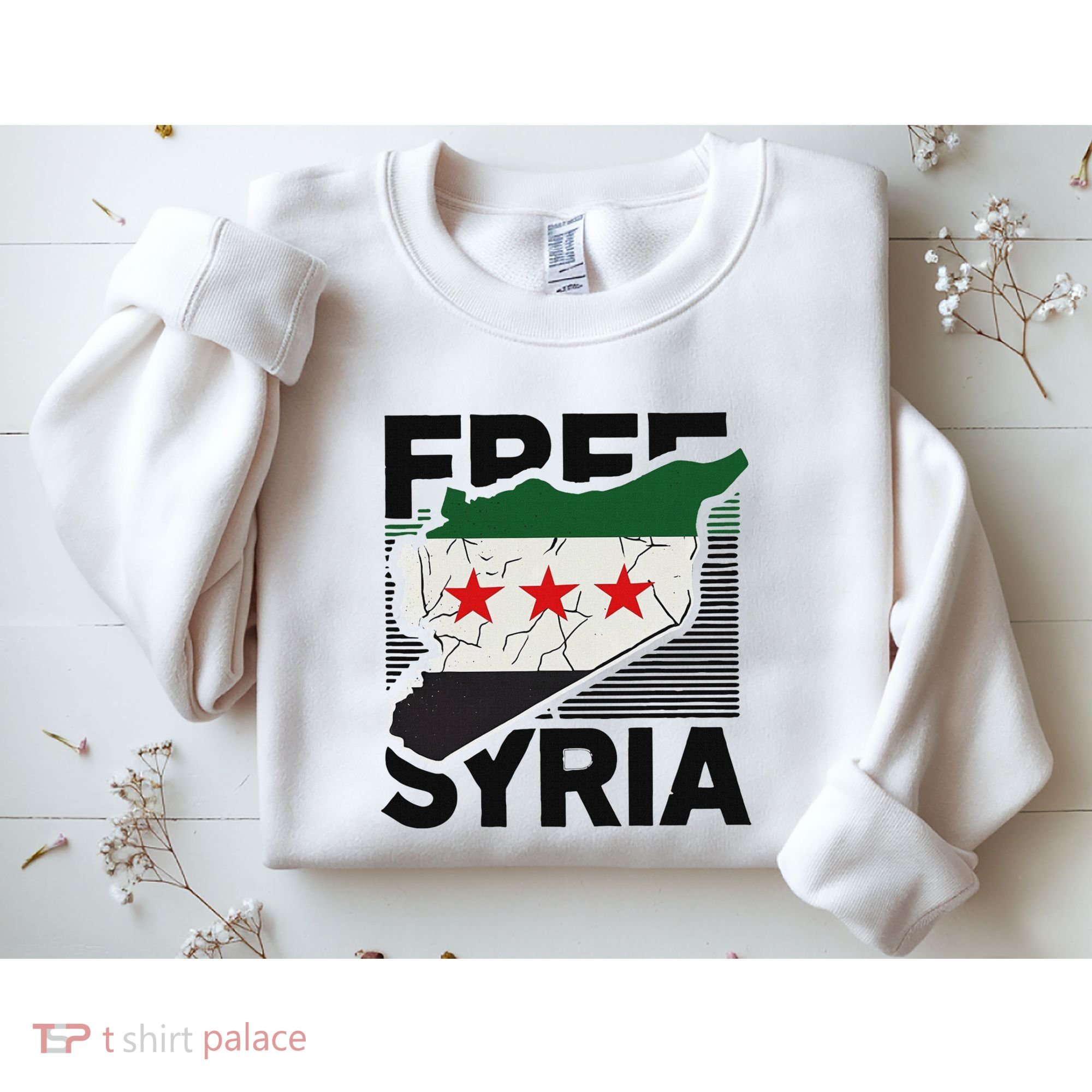 Free Syria Patriotic Syrian Flag Sweatshirt